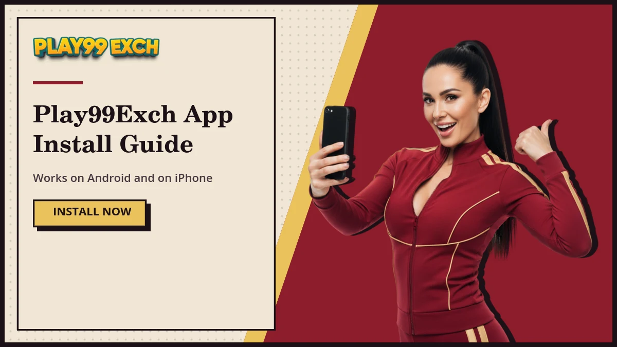 Play99Exch app install guide showing the Android and iPhone shortcut routes